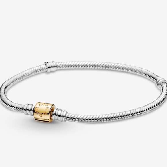 Pandora Silver and Gold Bracelet with 11 Original Pandora Charms - Picture 1 of 9